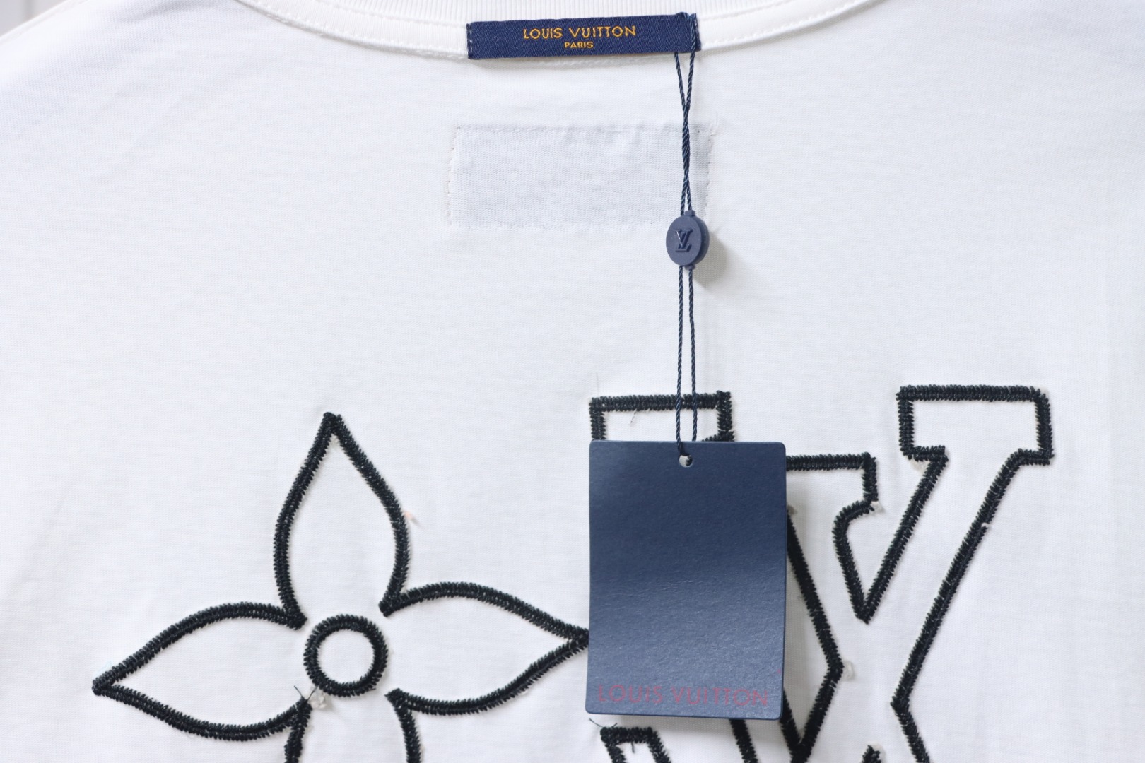Louis Vuitton 25ss embroidered monogram short sleeve White