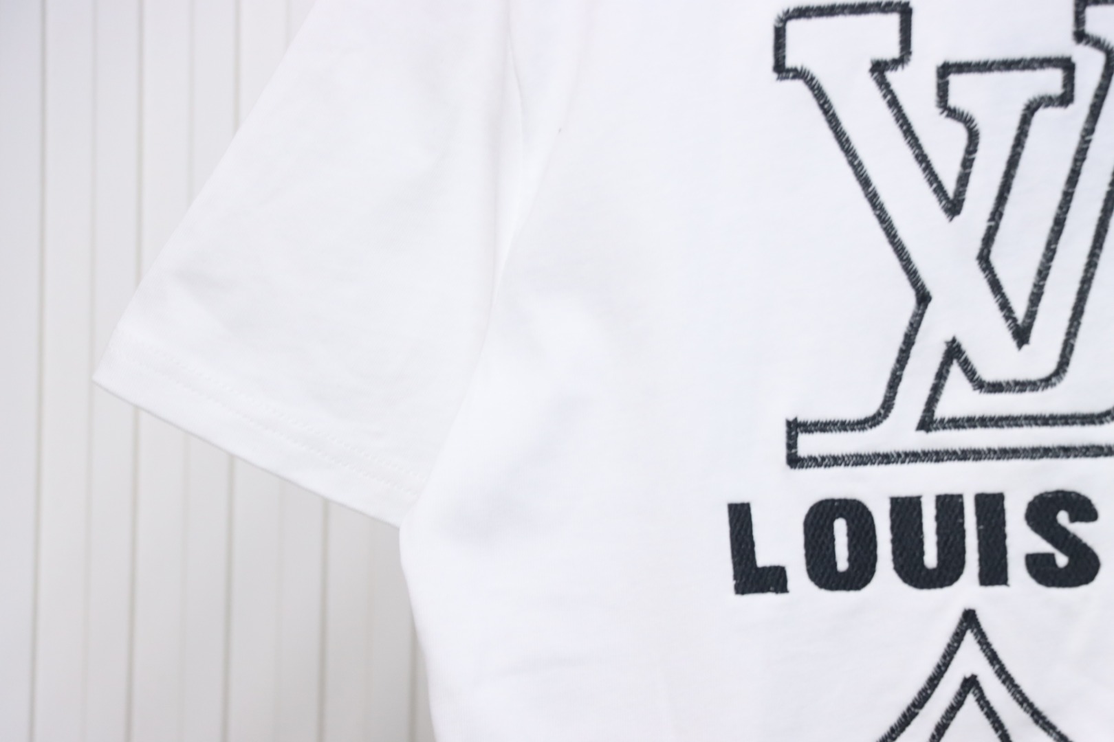 Louis Vuitton 25ss embroidered monogram short sleeve White