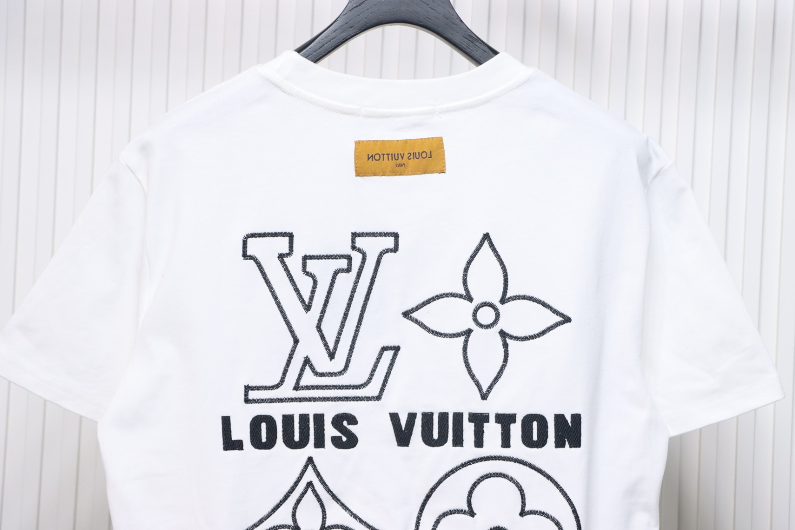 Louis Vuitton 25ss embroidered monogram short sleeve White