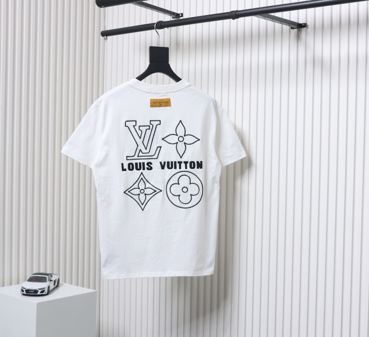 Louis Vuitton 25ss embroidered monogram short sleeve White