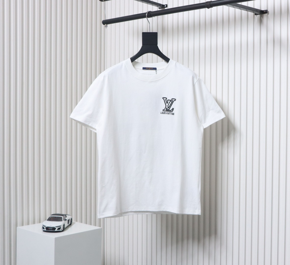 Louis Vuitton 25ss embroidered monogram short sleeve White