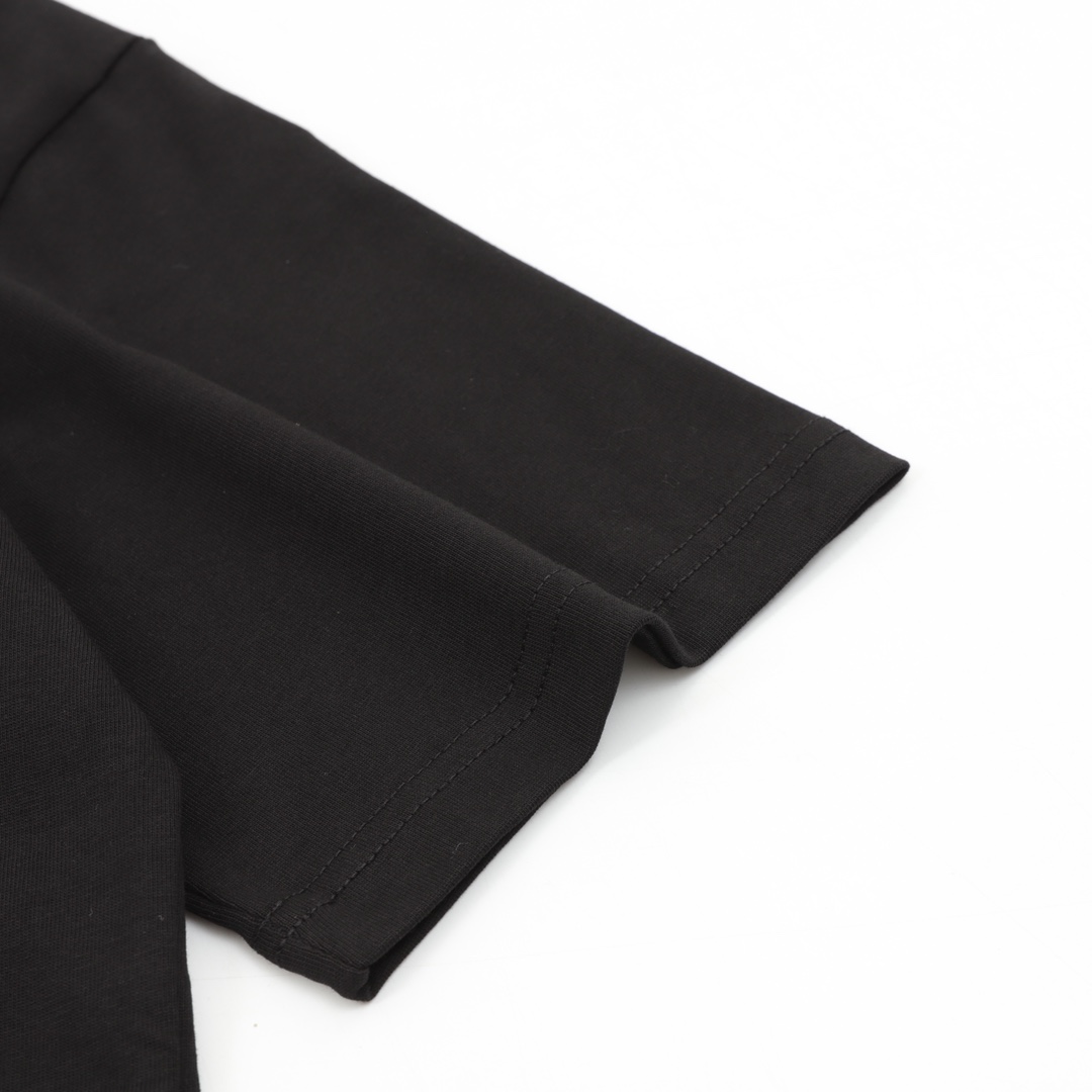 Louis Vuitton 25ss Floral Lettering Embroidered Short Sleeve T-Shirt black