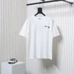 Louis Vuitton 25ss Floral Lettering Embroidered Short Sleeve T-Shirt White