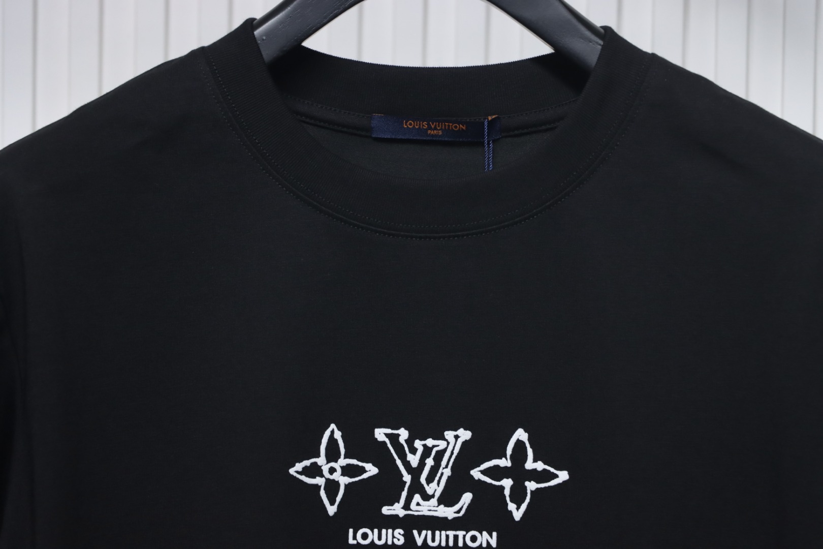 Louis Vuitton 25ss four-leaf clover and back logo print short-sleeved T-shirt black
