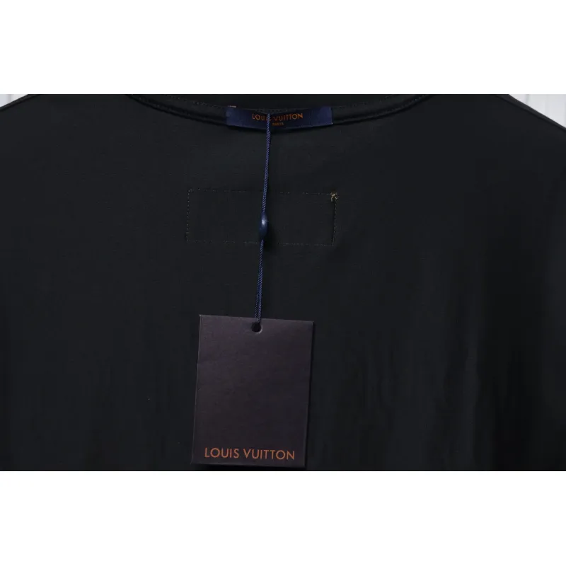 Louis Vuitton 25ss four-leaf clover and back logo print short-sleeved T-shirt black