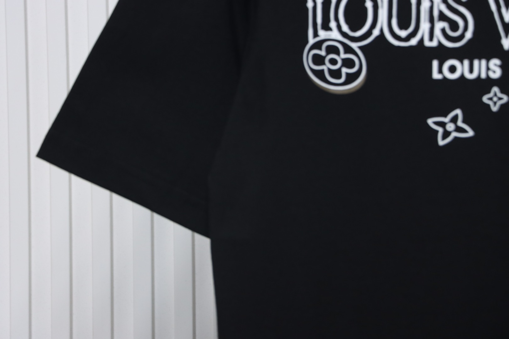 Louis Vuitton 25ss four-leaf clover and back logo print short-sleeved T-shirt black