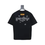 Louis Vuitton 25ss four-leaf clover and back logo print short-sleeved T-shirt black