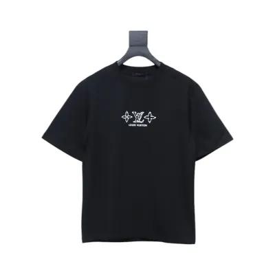 Louis Vuitton 25ss four-leaf clover and back logo print short-sleeved T-shirt black 02