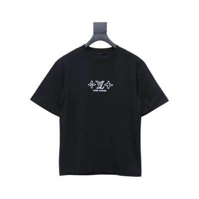 Louis Vuitton 25ss four-leaf clover and back logo print short-sleeved T-shirt black 02
