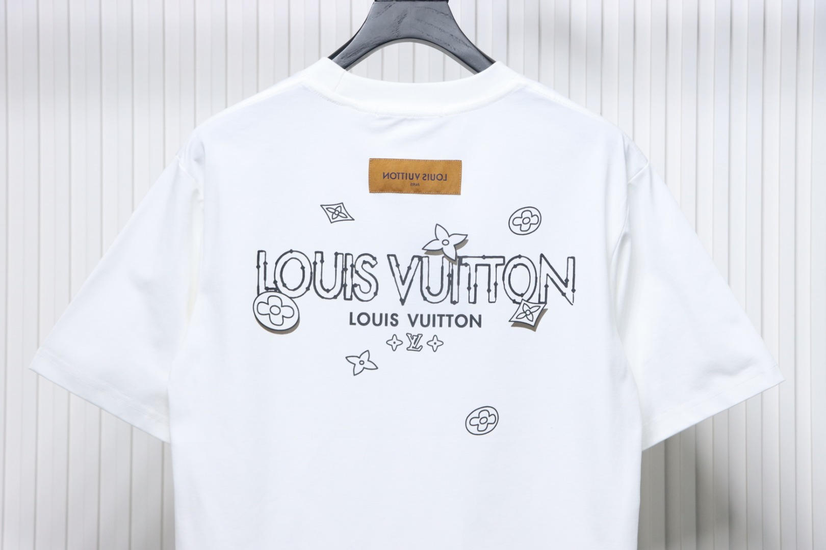 Louis Vuitton 25ss four-leaf clover and back logo print short-sleeved T-shirt white