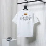 Louis Vuitton 25ss four-leaf clover and back logo print short-sleeved T-shirt white