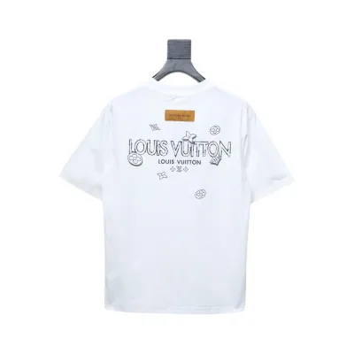 Louis Vuitton 25ss four-leaf clover and back logo print short-sleeved T-shirt white 01