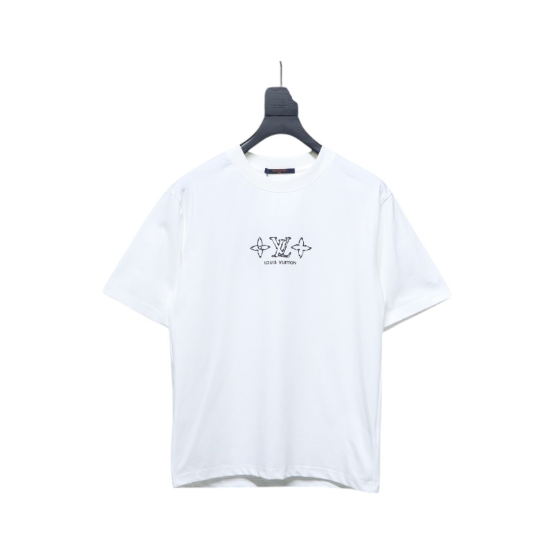 Louis Vuitton 25ss four-leaf clover and back logo print short-sleeved T-shirt white