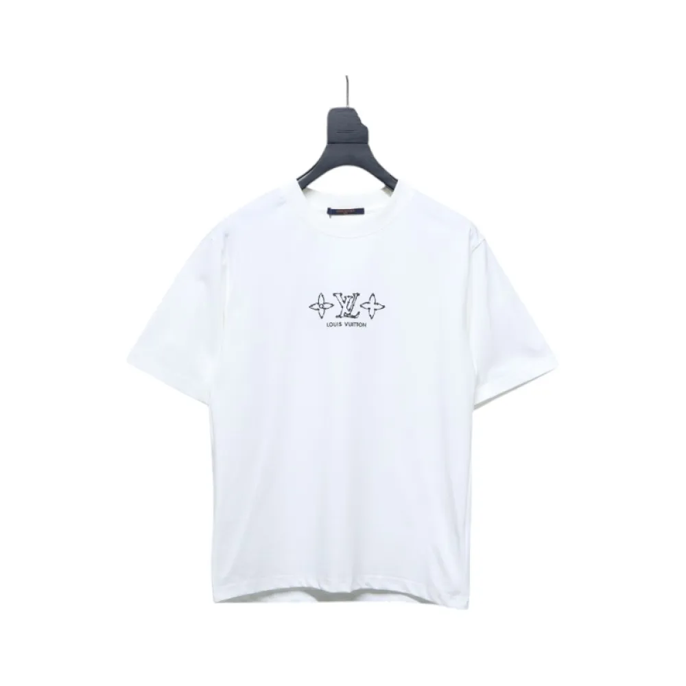 Louis Vuitton 25ss four-leaf clover and back logo print short-sleeved T-shirt white