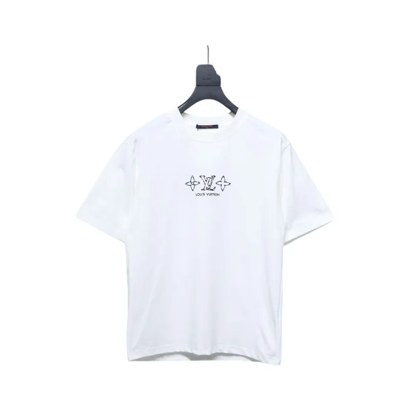 Louis Vuitton 25ss four-leaf clover and back logo print short-sleeved T-shirt white