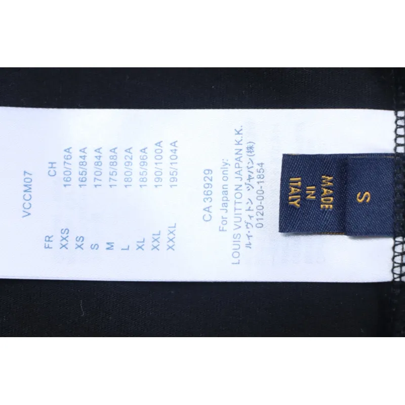 Louis Vuitton 25ss four-leaf clover hot diamond logo flocked short-sleeved T-shirt black