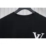 Louis Vuitton 25ss four-leaf clover hot diamond logo flocked short-sleeved T-shirt black