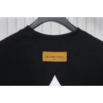 Louis Vuitton 25ss four-leaf clover hot diamond logo flocked short-sleeved T-shirt black