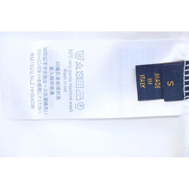 Louis Vuitton 25ss four-leaf clover hot diamond logo flocked short-sleeved T-shirt white