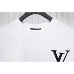 Louis Vuitton 25ss four-leaf clover hot diamond logo flocked short-sleeved T-shirt white