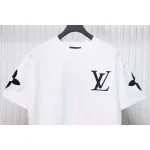 Louis Vuitton 25ss four-leaf clover hot diamond logo flocked short-sleeved T-shirt white