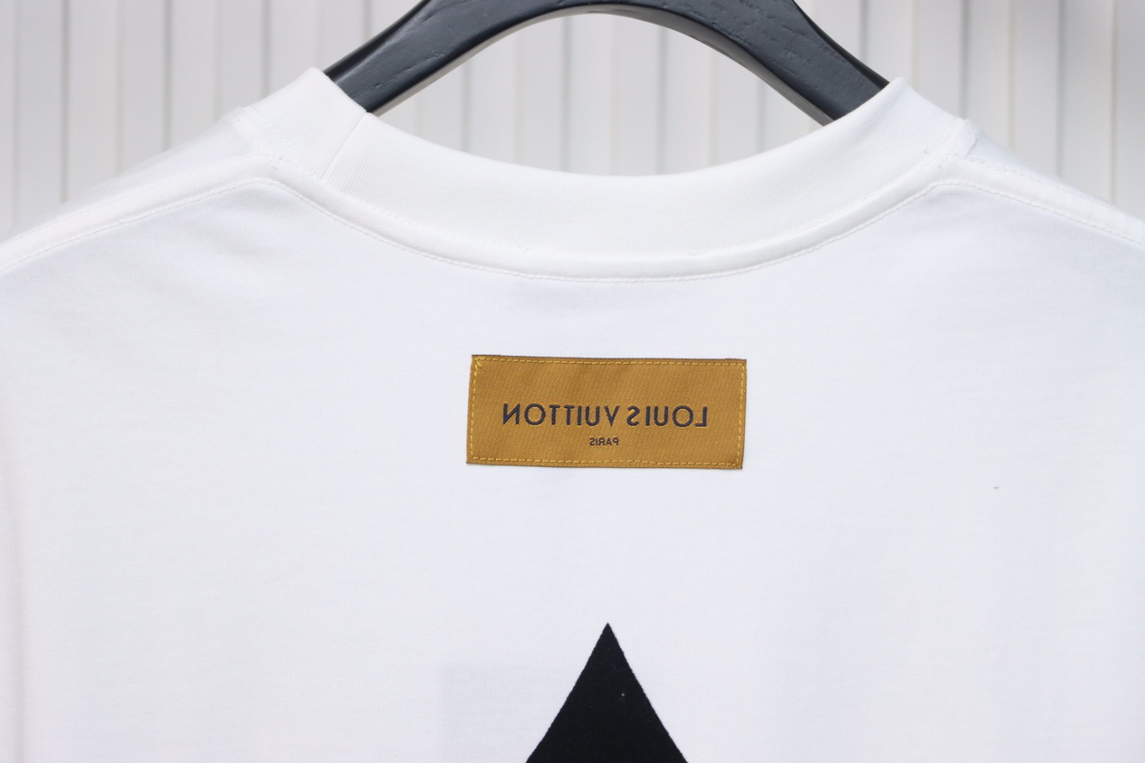 Louis Vuitton 25ss four-leaf clover hot diamond logo flocked short-sleeved T-shirt white