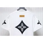 Louis Vuitton 25ss four-leaf clover hot diamond logo flocked short-sleeved T-shirt white