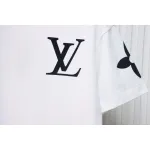 Louis Vuitton 25ss four-leaf clover hot diamond logo flocked short-sleeved T-shirt white