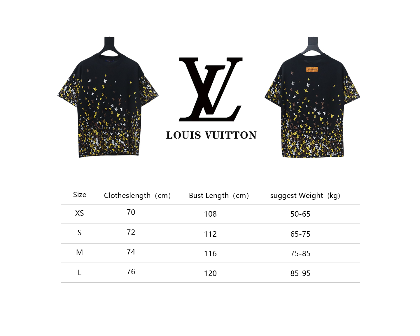 Louis Vuitton 25ss gradient full print small logo short sleeve T-shirt black