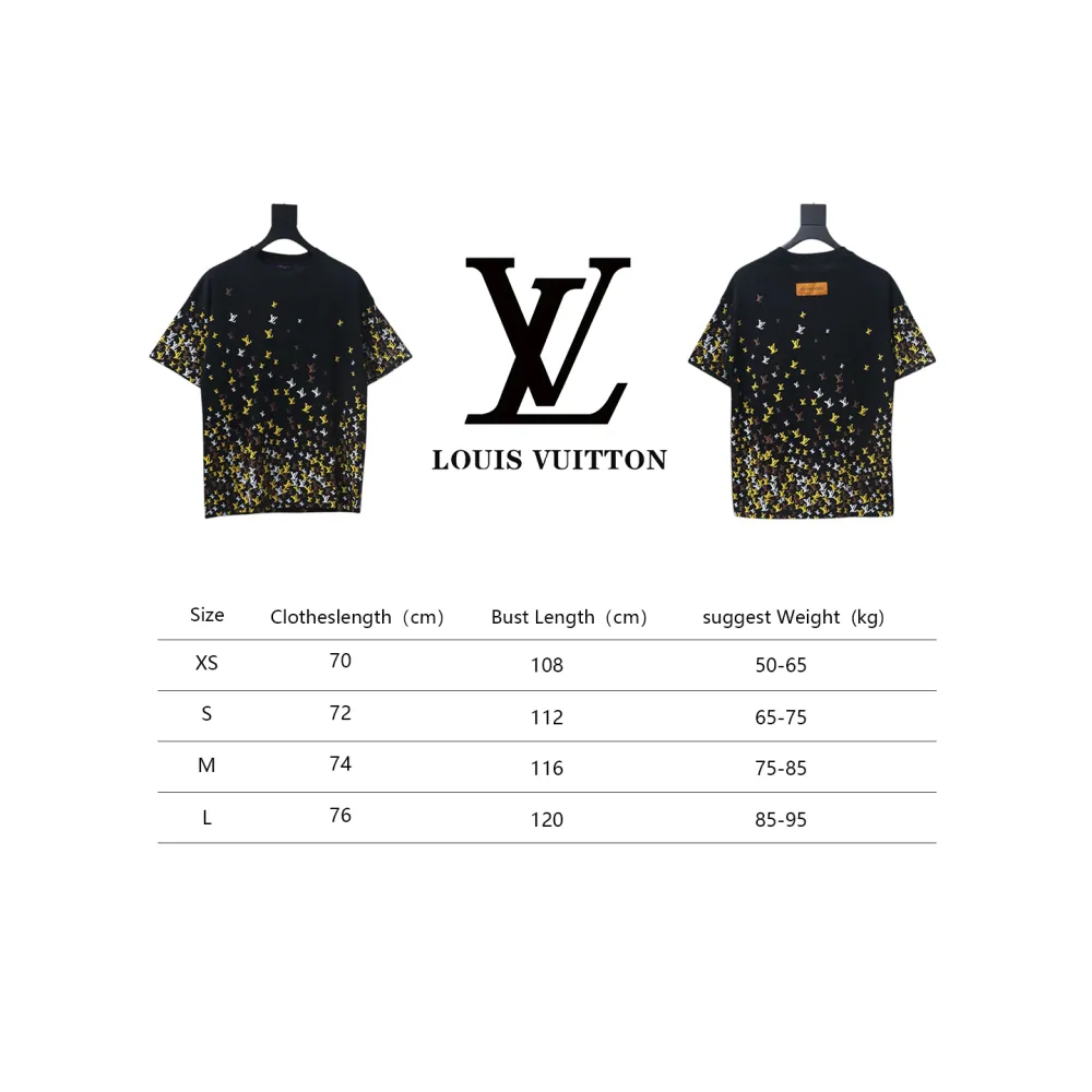 Louis Vuitton 25ss gradient full print small logo short sleeve T-shirt black