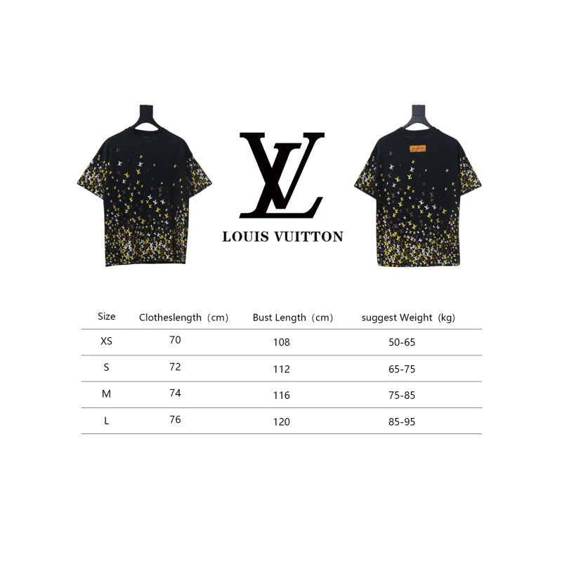 Louis Vuitton 25ss gradient full print small logo short sleeve T-shirt black
