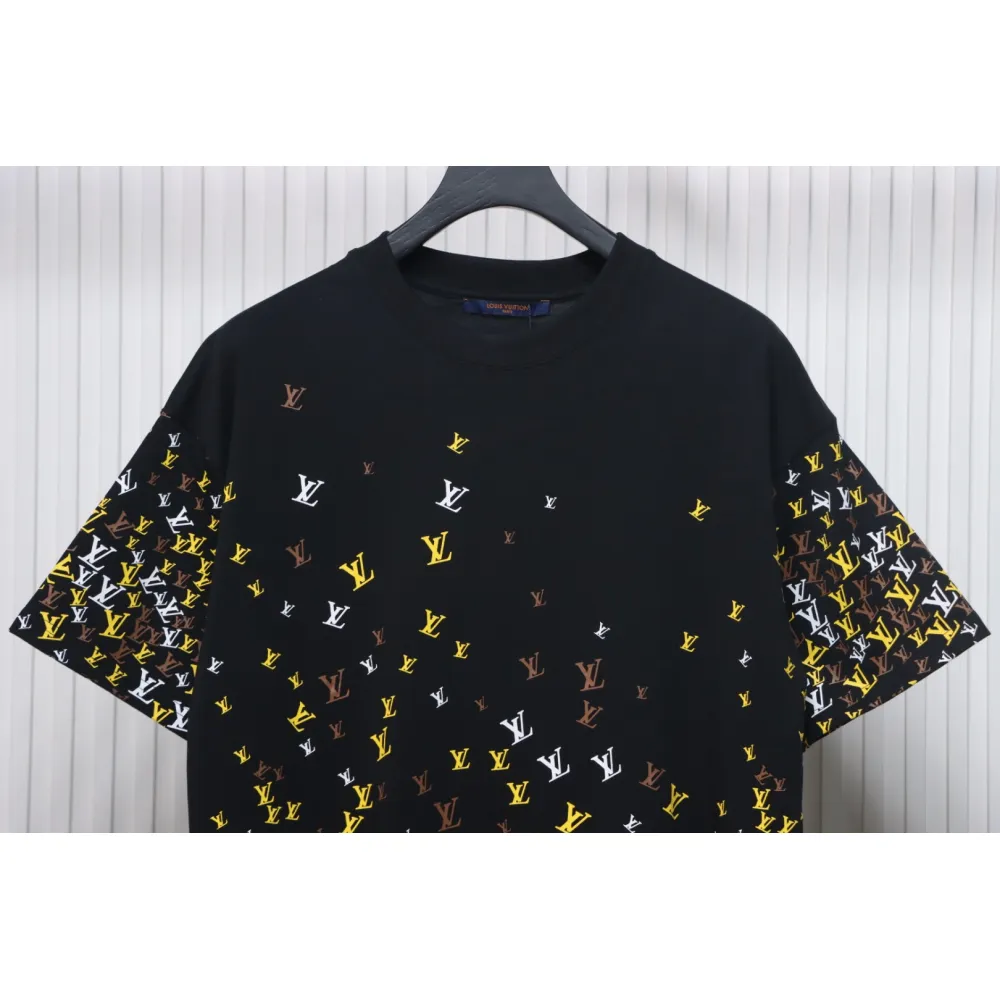Louis Vuitton 25ss gradient full print small logo short sleeve T-shirt black