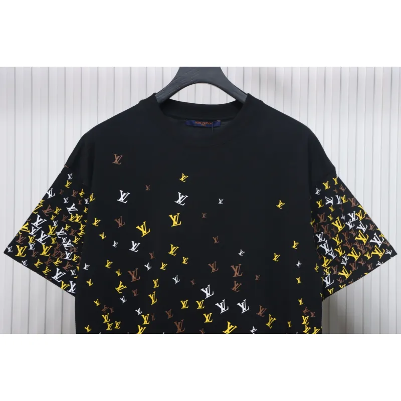 Louis Vuitton 25ss gradient full print small logo short sleeve T-shirt black
