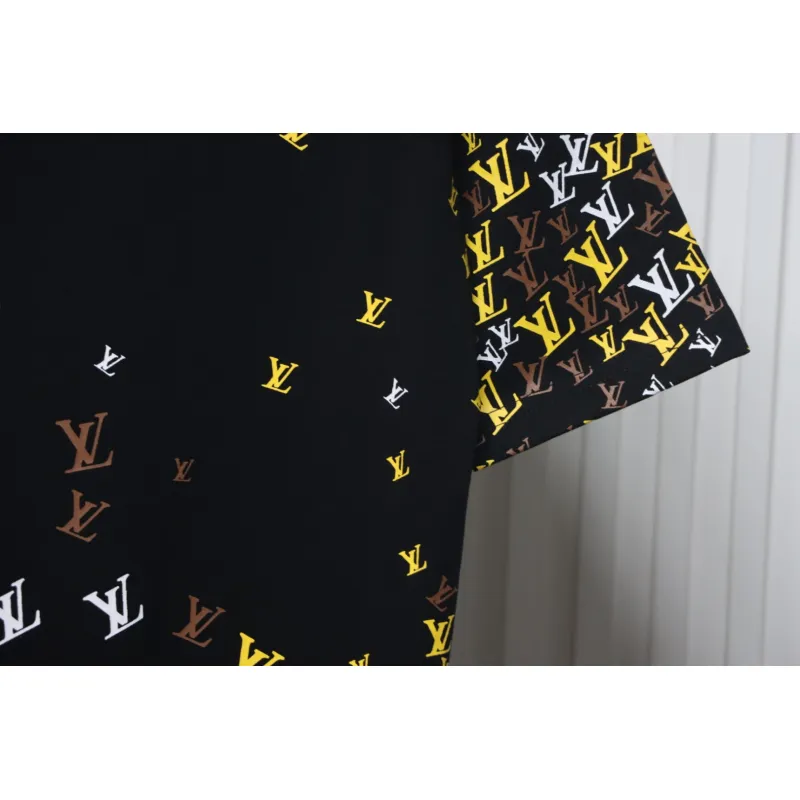 Louis Vuitton 25ss gradient full print small logo short sleeve T-shirt black