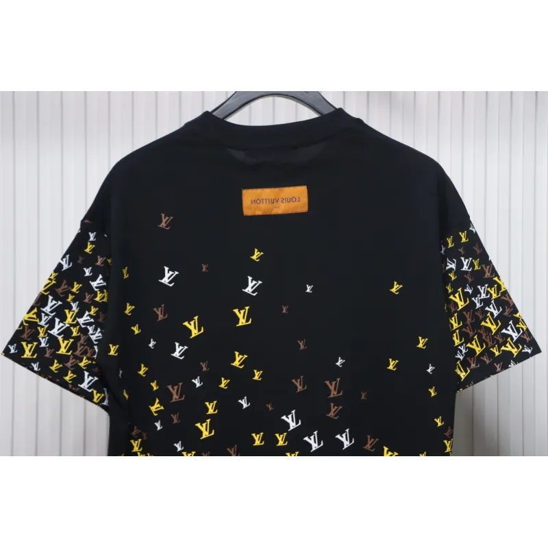 Louis Vuitton 25ss gradient full print small logo short sleeve T-shirt black