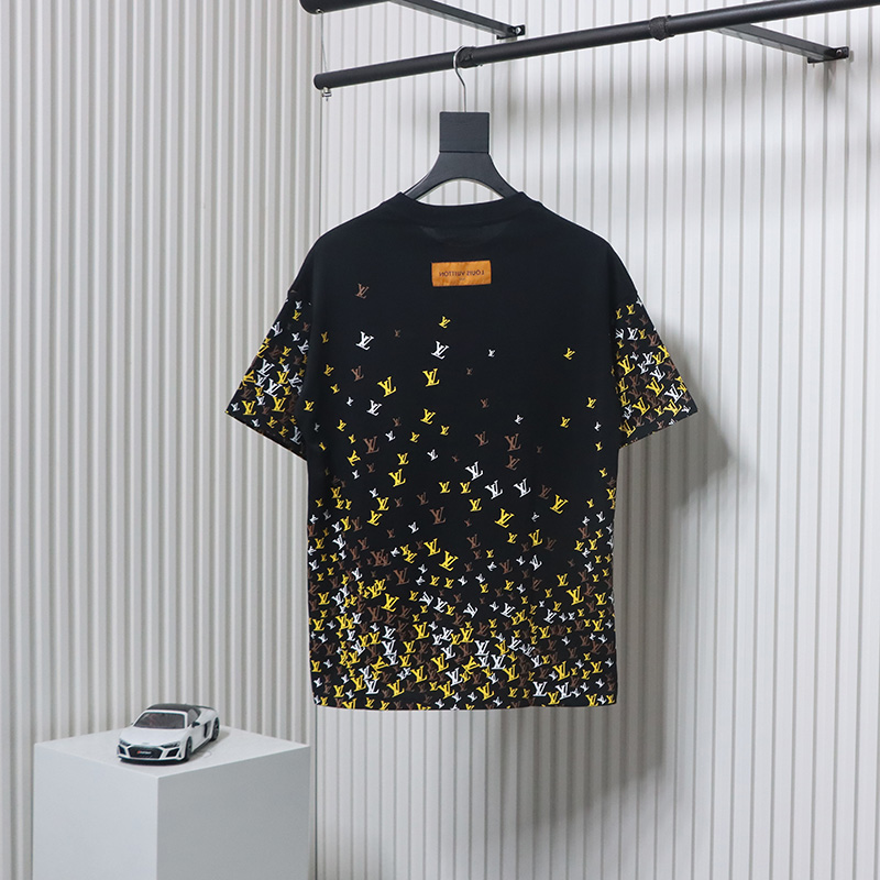 Louis Vuitton 25ss gradient full print small logo short sleeve T-shirt black