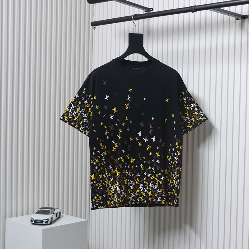 Louis Vuitton 25ss gradient full print small logo short sleeve T-shirt black