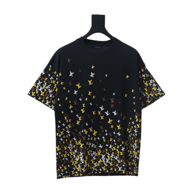 Louis Vuitton 25ss gradient full print small logo short sleeve T-shirt black