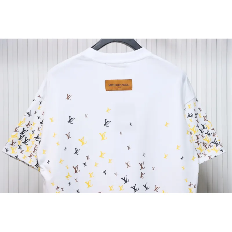 Louis Vuitton 25ss gradient full print small logo short sleeve T-shirt White
