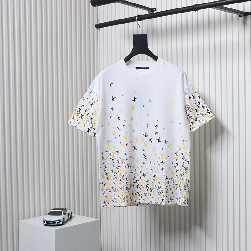 Louis Vuitton 25ss gradient full print small logo short sleeve T-shirt White