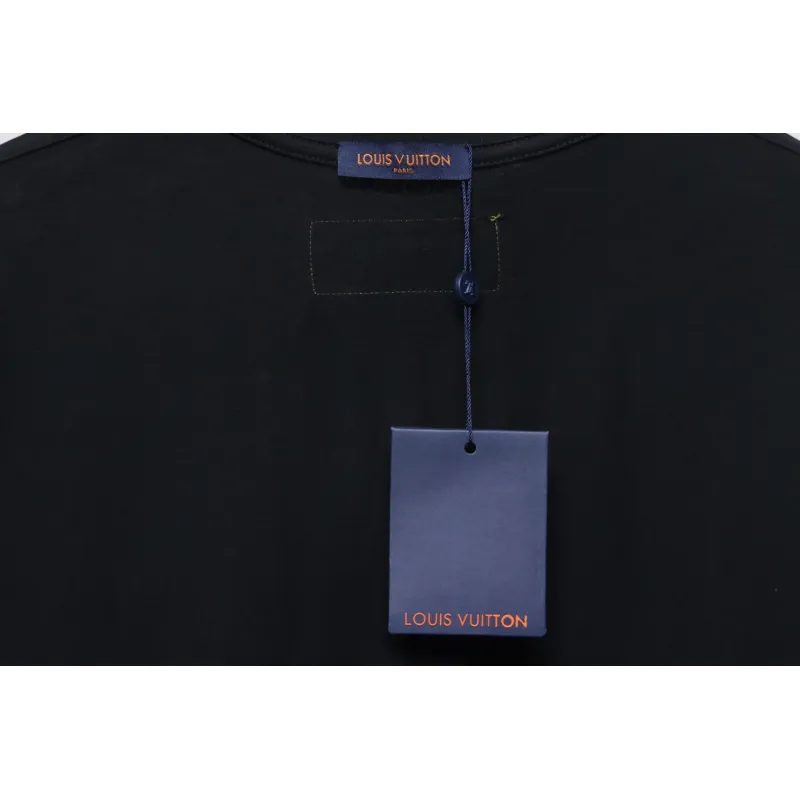 Louis Vuitton 25ss hand-painted colorful logo graffiti short-sleeved T-shirt black