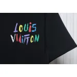 Louis Vuitton 25ss hand-painted colorful logo graffiti short-sleeved T-shirt black