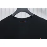 Louis Vuitton 25ss hand-painted colorful logo graffiti short-sleeved T-shirt black