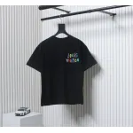 Louis Vuitton 25ss hand-painted colorful logo graffiti short-sleeved T-shirt black