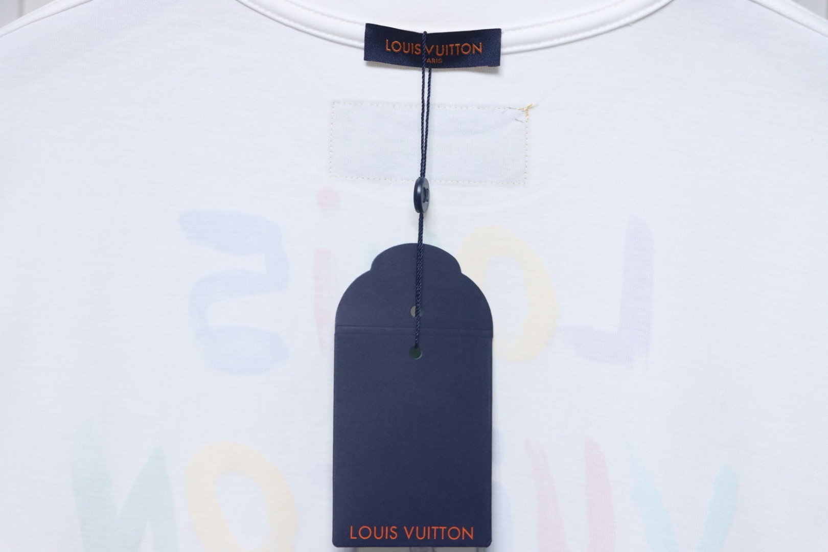Louis Vuitton 25ss hand-painted colorful logo graffiti short-sleeved T-shirt White