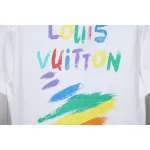 Louis Vuitton 25ss hand-painted colorful logo graffiti short-sleeved T-shirt White
