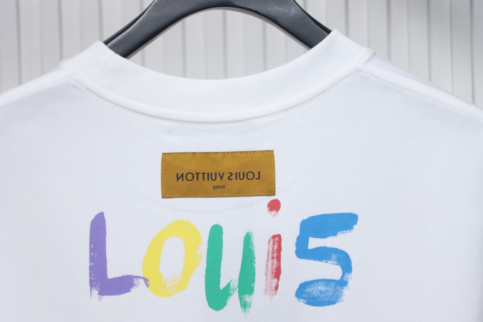 Louis Vuitton 25ss hand-painted colorful logo graffiti short-sleeved T-shirt White