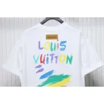 Louis Vuitton 25ss hand-painted colorful logo graffiti short-sleeved T-shirt White