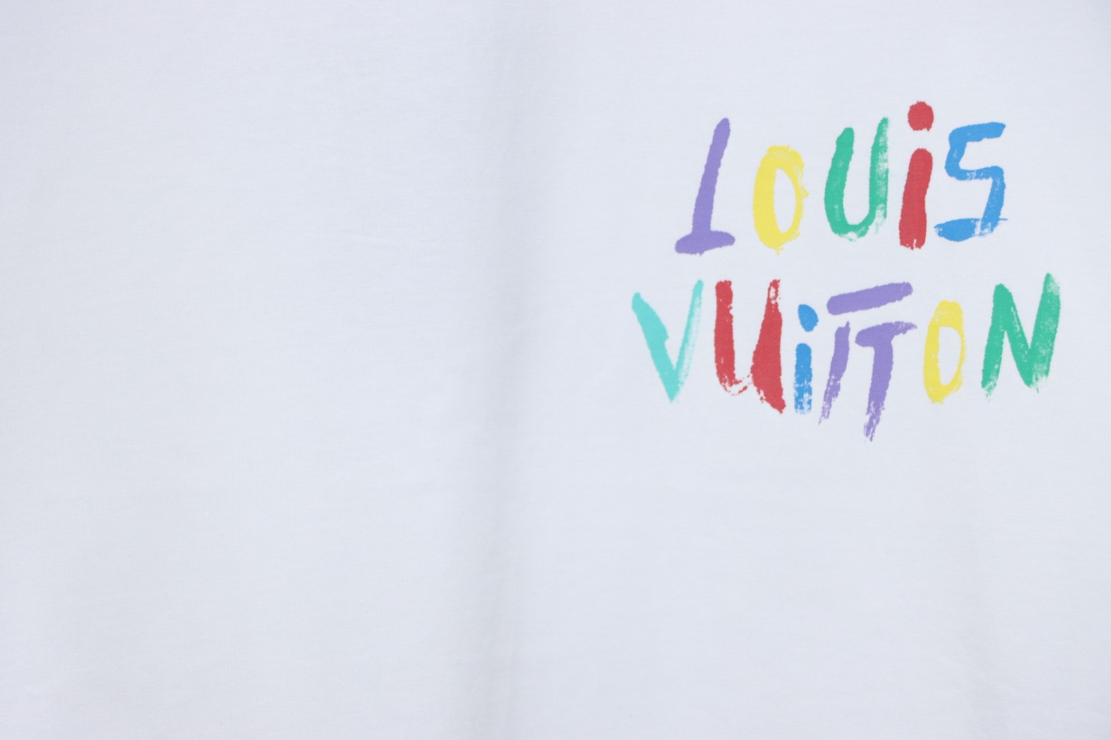 Louis Vuitton 25ss hand-painted colorful logo graffiti short-sleeved T-shirt White