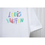 Louis Vuitton 25ss hand-painted colorful logo graffiti short-sleeved T-shirt White